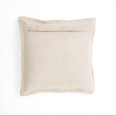 Linen Printed Cushion With Fringes  Brown