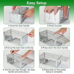 Single Door Rat Trap Cage Humane Rodent Trap Mouse Trap Indoor Outdoor For Small Rodents Mice Voles Hamsters