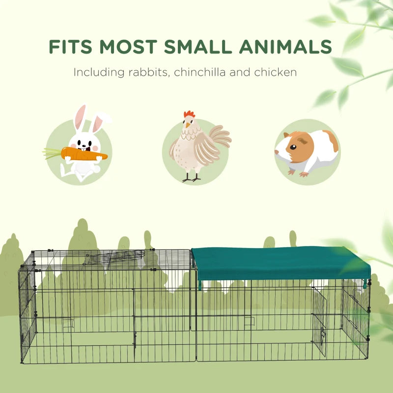 Small Animal Playpen With With Roof For Rabbits, Chicken, Chinchillas For Indoor Outdoor Use, Green