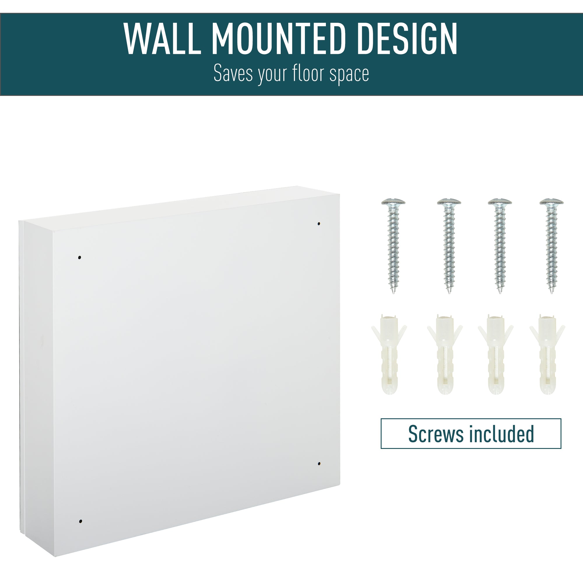 Bathroom Mirrored Cabinet, 24"x22" Steel Frame Medicine Cabinet, Wall-Mounted Storage Organizer with Double Doors, White