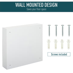 Bathroom Mirrored Cabinet, 24"x22" Steel Frame Medicine Cabinet, Wall-Mounted Storage Organizer with Double Doors, White