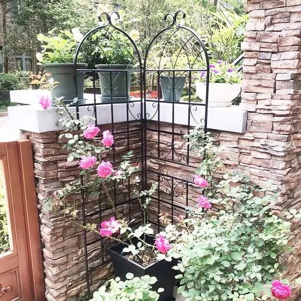 2 Pack Metal Garden Trellis 71" X 19.7" Rustproof Trellis For Climbing Plants Outdoor Flower Support
