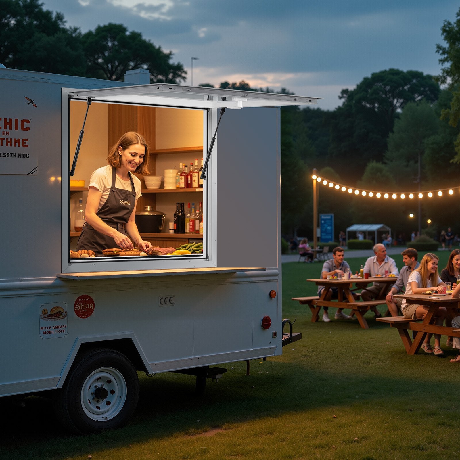 36x36in Concession Stand Serving Window Food Truck Service Awning Aluminum Alloy