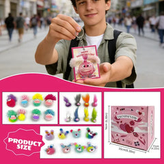 Valentines Day Gifts For Kids Classroom 24 Pack Valentines Mini Animal Toys Keychains Bulk For Boys Girls Classroom Exchange Party Favor School Teacher Student
