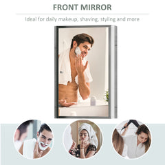 Bathroom Mirrored Cabinet, Vertical 16" x 24" Stainless Steel Frame Medicine Cabinet, Wall-Mounted Storage Organizer with Single Door