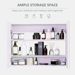 Double Door Wall Mounted Bathroom Mirror, 31.5" x 23.5" Medicine Cabinet with Modern Design, Large Storage, & Quiet Hinges