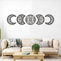 Crescent Moon Wall Art Set Of 5, Islamic Home Decor