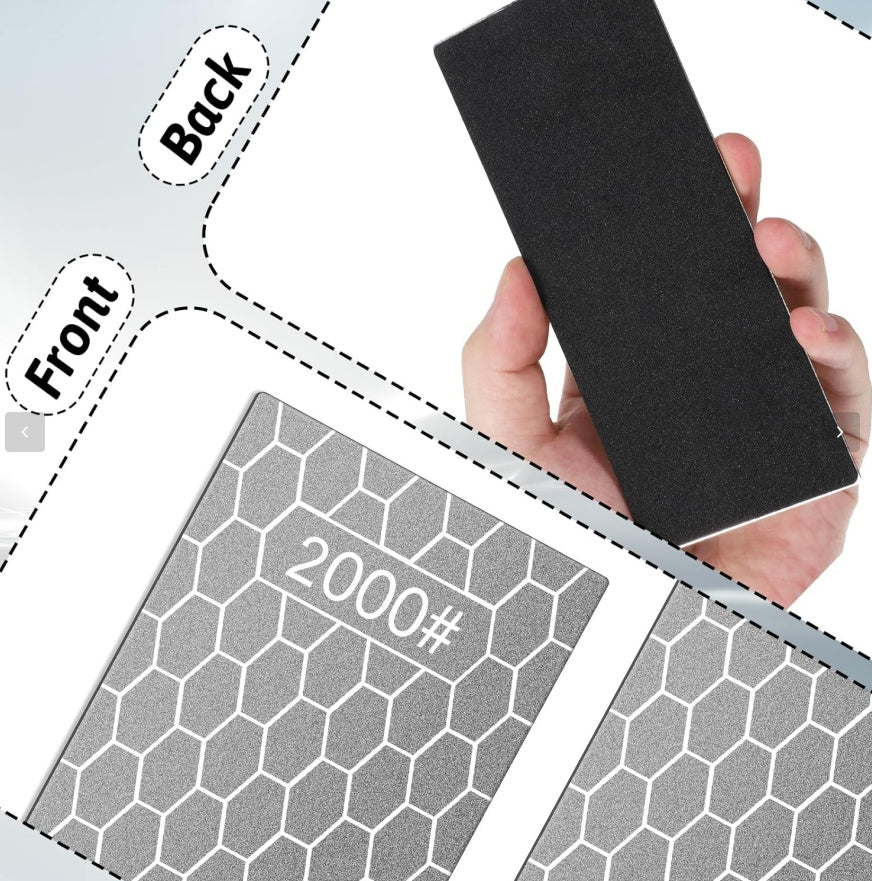 5 Pcs Diamond Sharpening Stone Set With Non-slip Base Knife Sharpening Stone 200,400,600,1000,2000 Grit Sharpener Diamond Lapping Plate For Chisels, Plane Irons, Knives, Blades