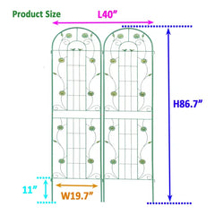 4 Pack Metal Garden Trellis 86.7" X 19.7" Rustproof Trellis For Climbing Plants Outdoor Flower Support