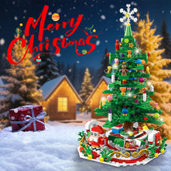 Year Christmas Tree Building Set With LED Light Tabletop Christmas Building Block 24 Days Christmas Countdown Calendar For Boys Girls 3-6