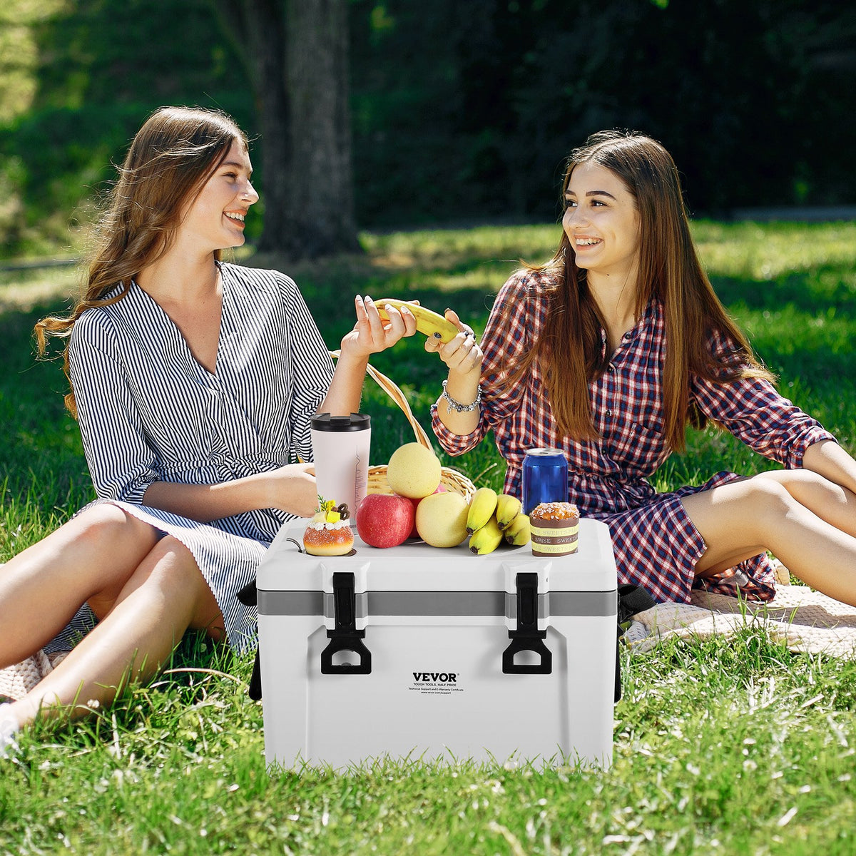 Portable Cooler 26 QT Insulated Hard Cooler 38 Can Capacity With Handles Strap