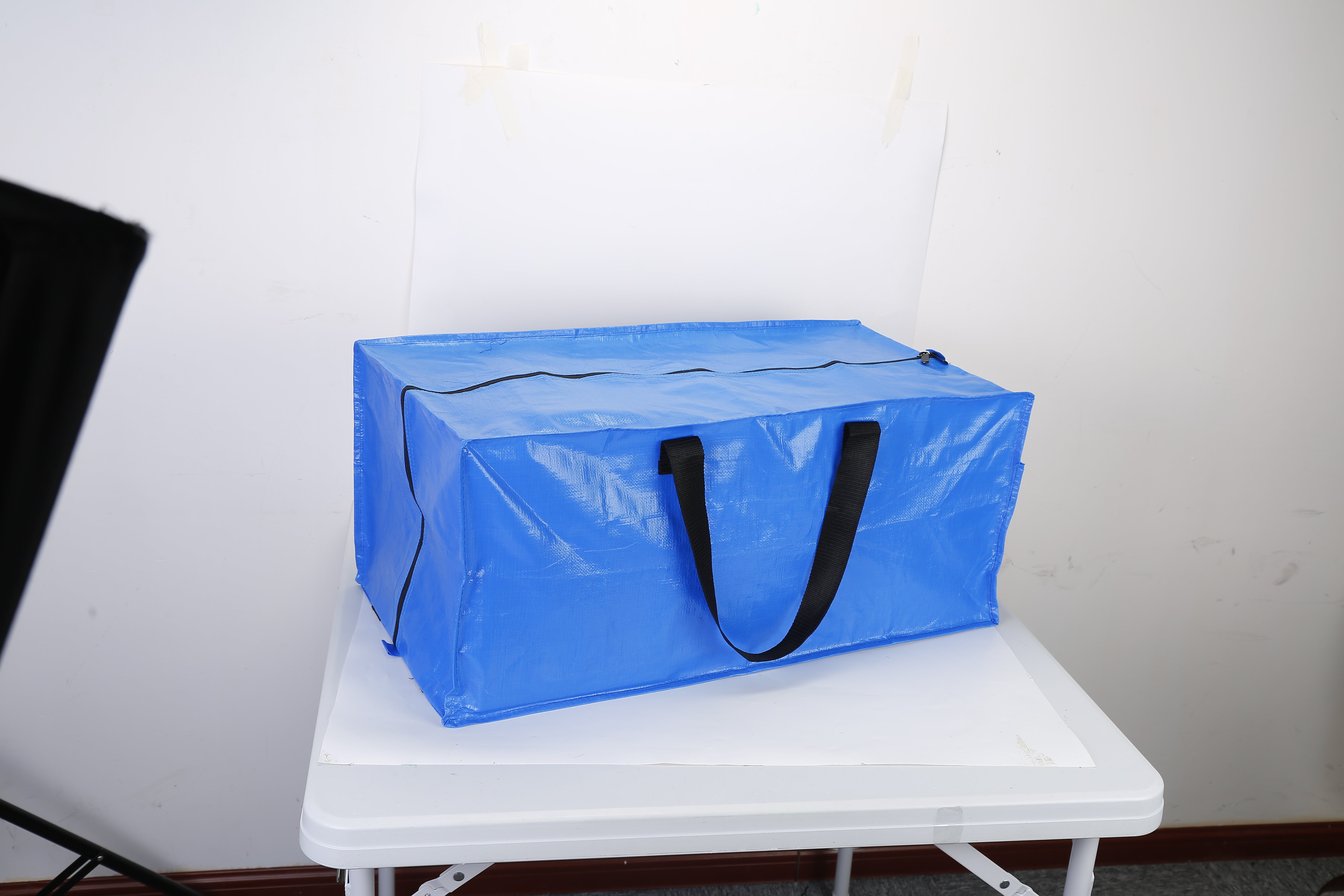 4Pcs Moving Bags Heavy Duty Container Reusable Plastic Totes Blue Moving Bin Zippered Storage Bag