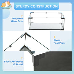 31" Hamster Cage, Gerbil Cage with Glass Basin for Small Hamsters, Black