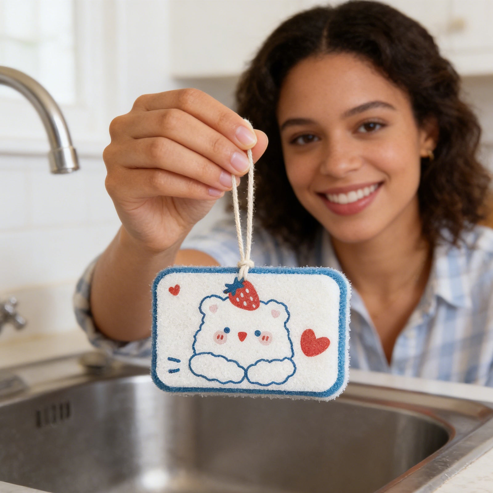 Strawberry Bear Dishwashing Sponge