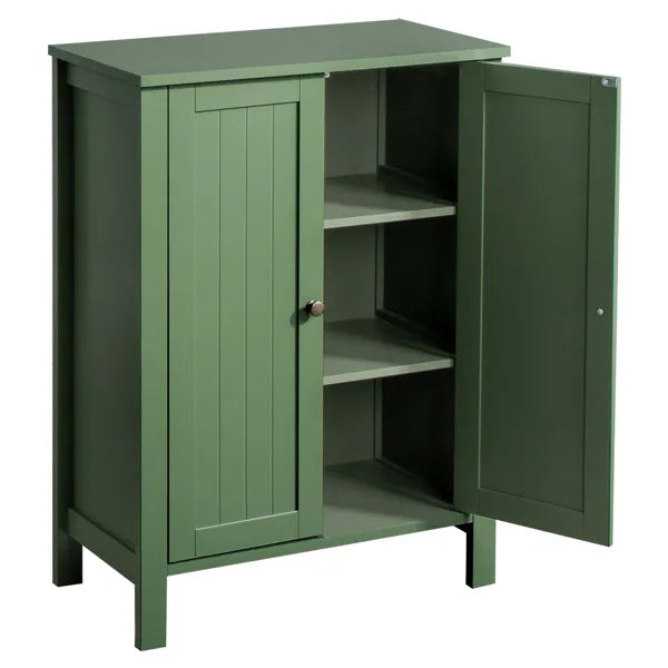 Forest Green MDF Painted With Vertical Stripes, 60*30*80cm, Double Door Bathroom Vanity