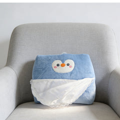 Penguin Back Pillow-Blue