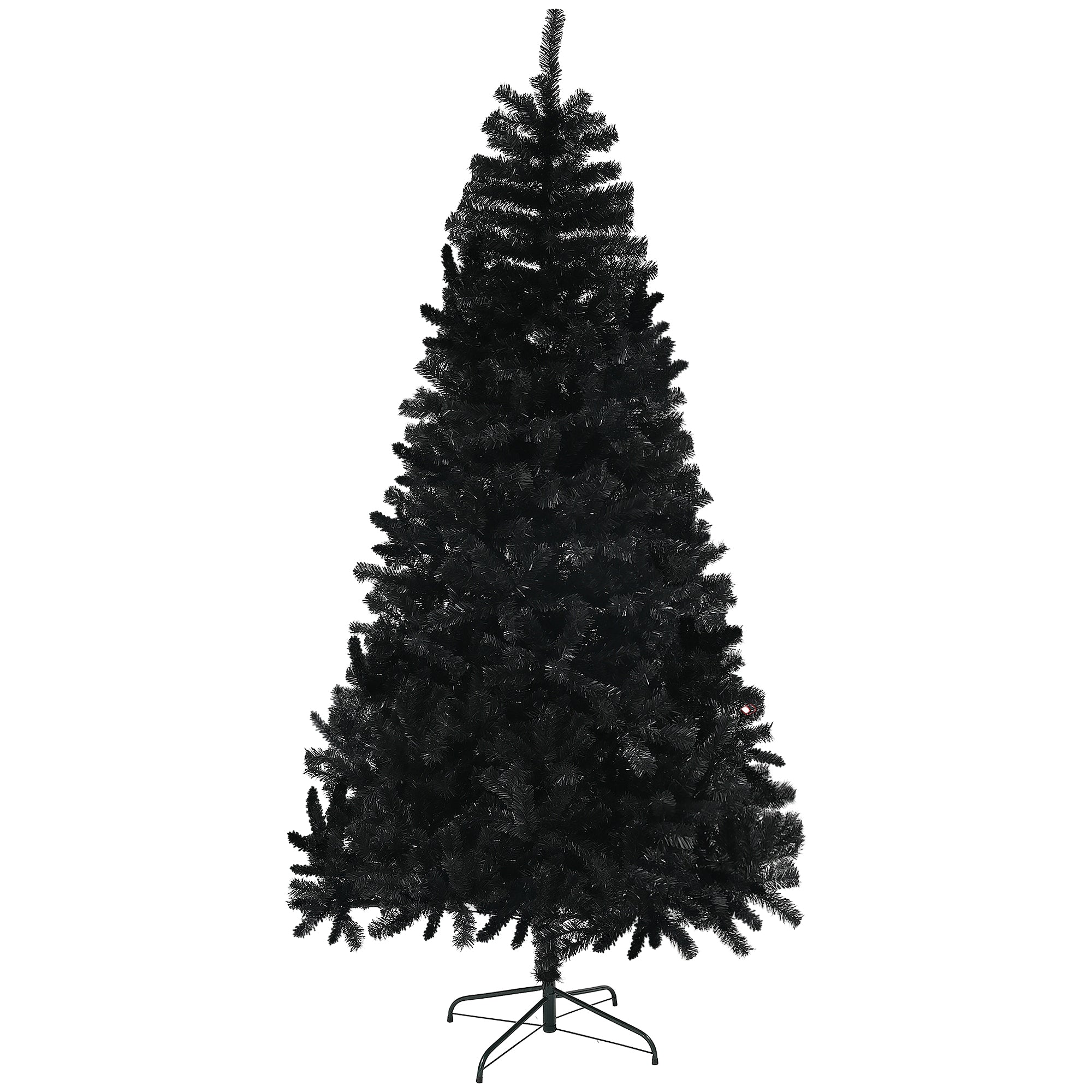 7.5ft Unlit Artificial Black Christmas Tree, Holiday Décor with 1346 Branch Tips, Auto Open and Steel Base