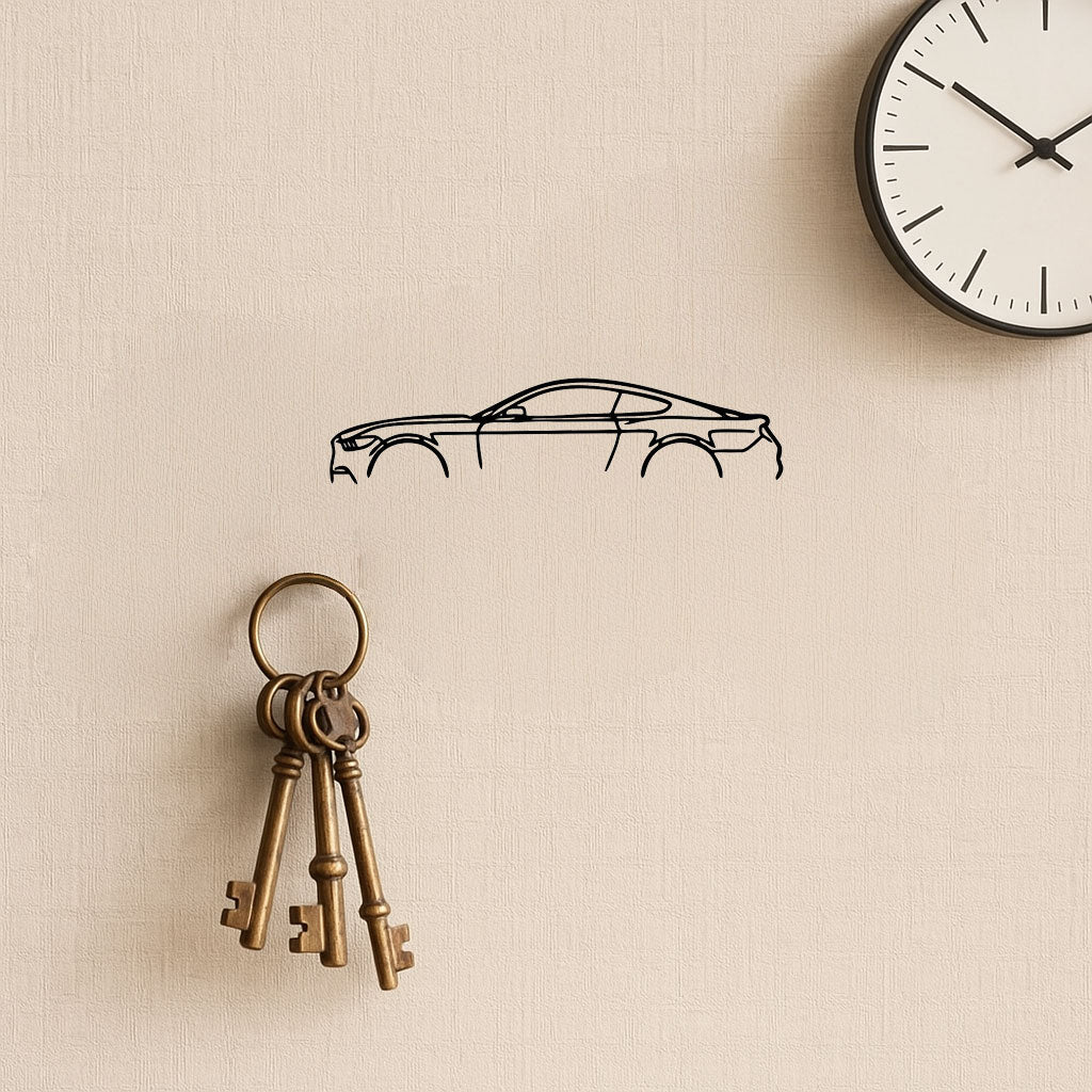 Laser-Cut Metal Wall Art Precise Sports Car Silhouette