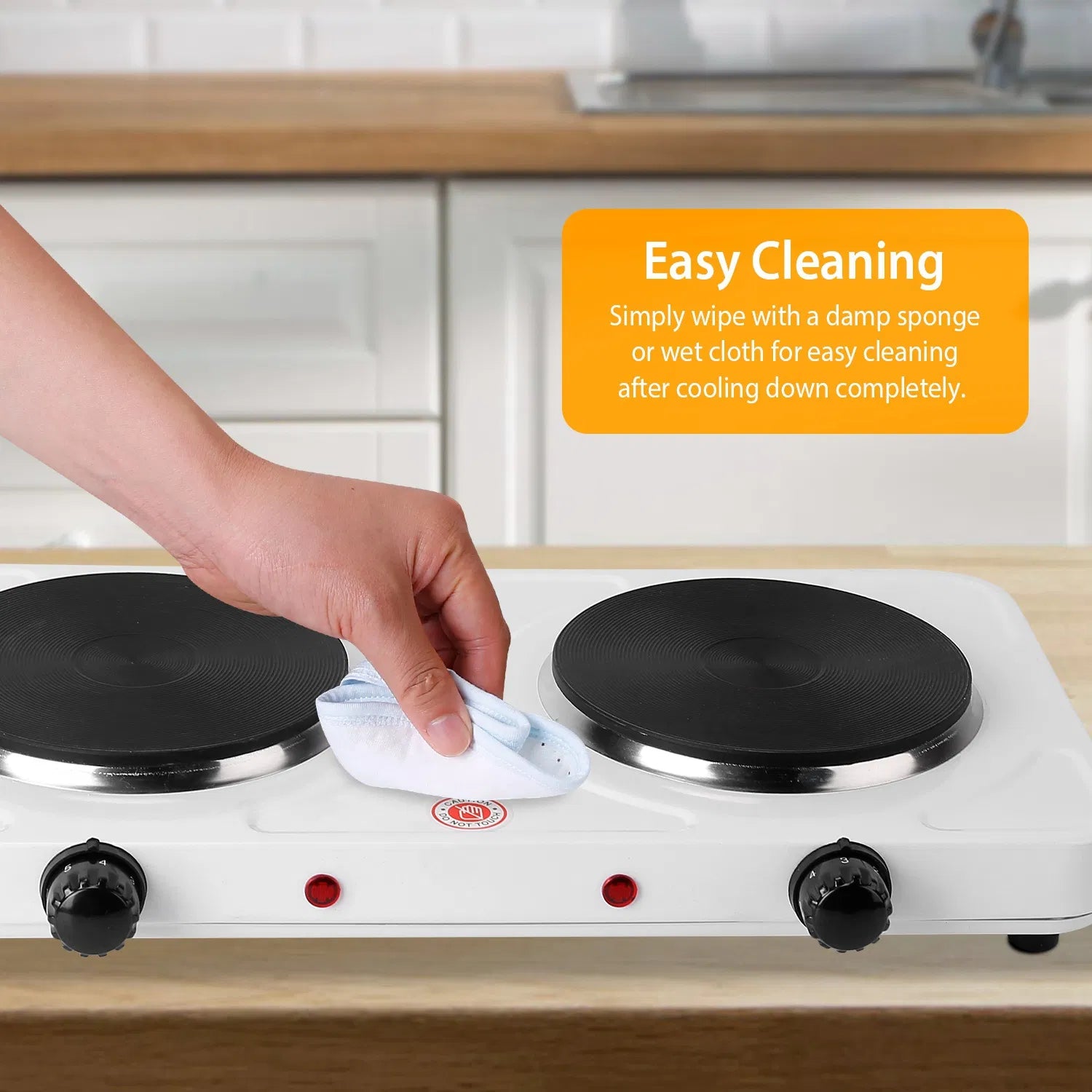 2000W Double Electric Burner Portable Dual Counter Stove Countertop Hot Plate Kitchen Cooker Stove With 5 Gear Temperature Control