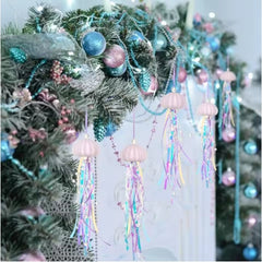 4 PCS Sea Urchin Hanging Ornaments For Christmas Tree Coastal Natural Sea Urchin Crafts With Rope