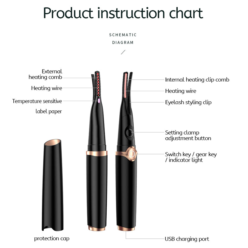 Rechargeable Mini Clip,Type USB Electric Heated Eyelash