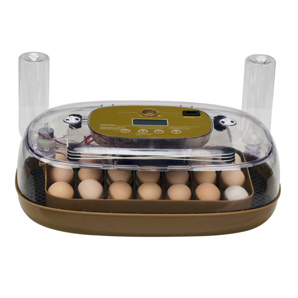 24 Egg Incubator With Automatic Egg Turning, 110V Digital Poultry Hatcher With LED Egg Candler, Temperature & Humidity Control, Auto Water Adding, For Chickens Ducks Quails, Khaki & Transparent