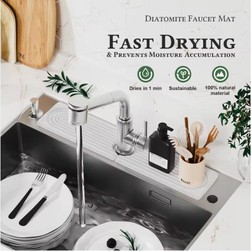 Diatomaceous Earth Sink Tray Stone Home Sink Caddy Kitchen Instant Dry Sink Organizer