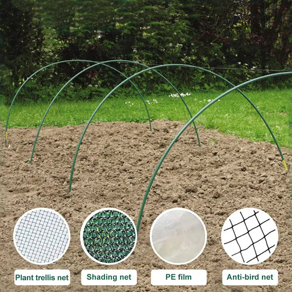 6PC 5ft*0.31inch Small Greenhouse Plastic Elbows, Garden Arch Support Accessories, Greenhouse Arch Pole Connecting Pipes, Support Fixtures