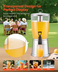 Drink Dispenser 2.1 Gal Beverage Dispenser For Parties With Spigot Ice Chamber