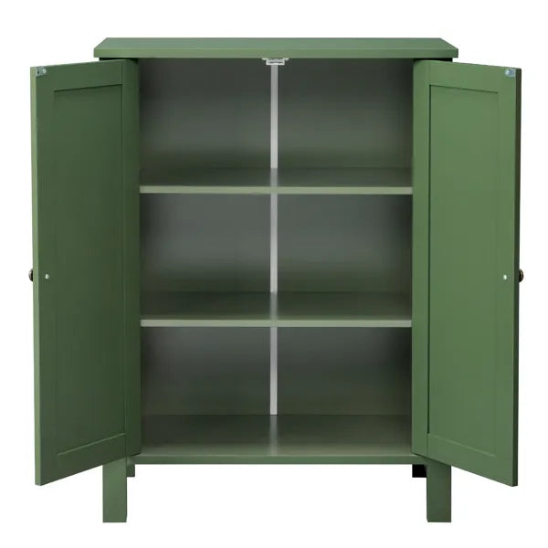 Forest Green MDF Painted With Vertical Stripes, 60*30*80cm, Double Door Bathroom Vanity