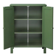 Forest Green MDF Painted With Vertical Stripes, 60*30*80cm, Double Door Bathroom Vanity