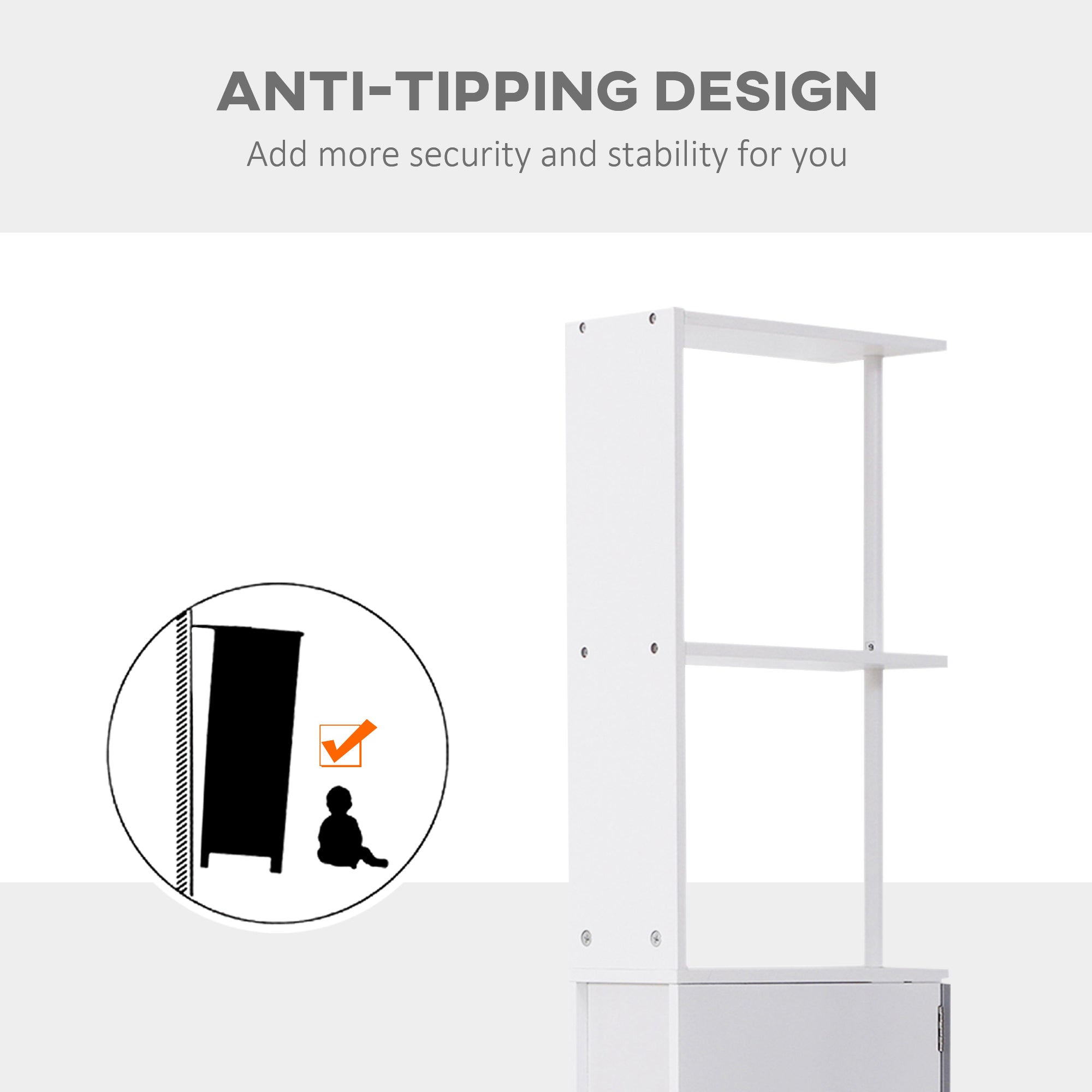 54" Tall Bathroom Storage Cabinet