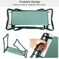 Foldable Garden Kneeler Seat With Kneeling Soft Cushion Pad Tools Pouch Portable Gardener