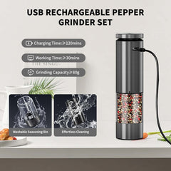 2 Sets Of Electric Salt And Pepper Grinders - Battery-powered, Adjustable For Grinding Fineness, Suitable For Home Kitchens, Made Of Durable Plastic (not Available On Walmart Platform)