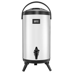 Insulated Beverage Dispenser For Hot & Cold Drinks 2.4 Gal Stainless Steel