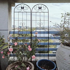 2 Pack Metal Garden Trellis 71" X 19.7" Rustproof Trellis For Climbing Plants Outdoor Flower Support Black