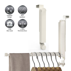 2Pcs Over The Door Hanger Hooks For Clothes Foldable Clothes Drying Rack For Laundry Coats Towels Portable Clothing Hanger Hook For 1.81In Thickness Door Maximum