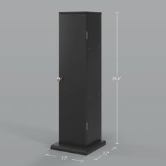 Small Toilet Paper Cabinet, Bathroom Corner Cabinet with Doors and Shelves for Paper Shampoo, Black