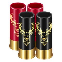 4 Deer Heads 1.5 Ounces - Reusable High-quality Plastic Bullet Cup, Suitable For Whiskey, Cocktails, And Wine, Perfect For Bars, Parties, And Gifts