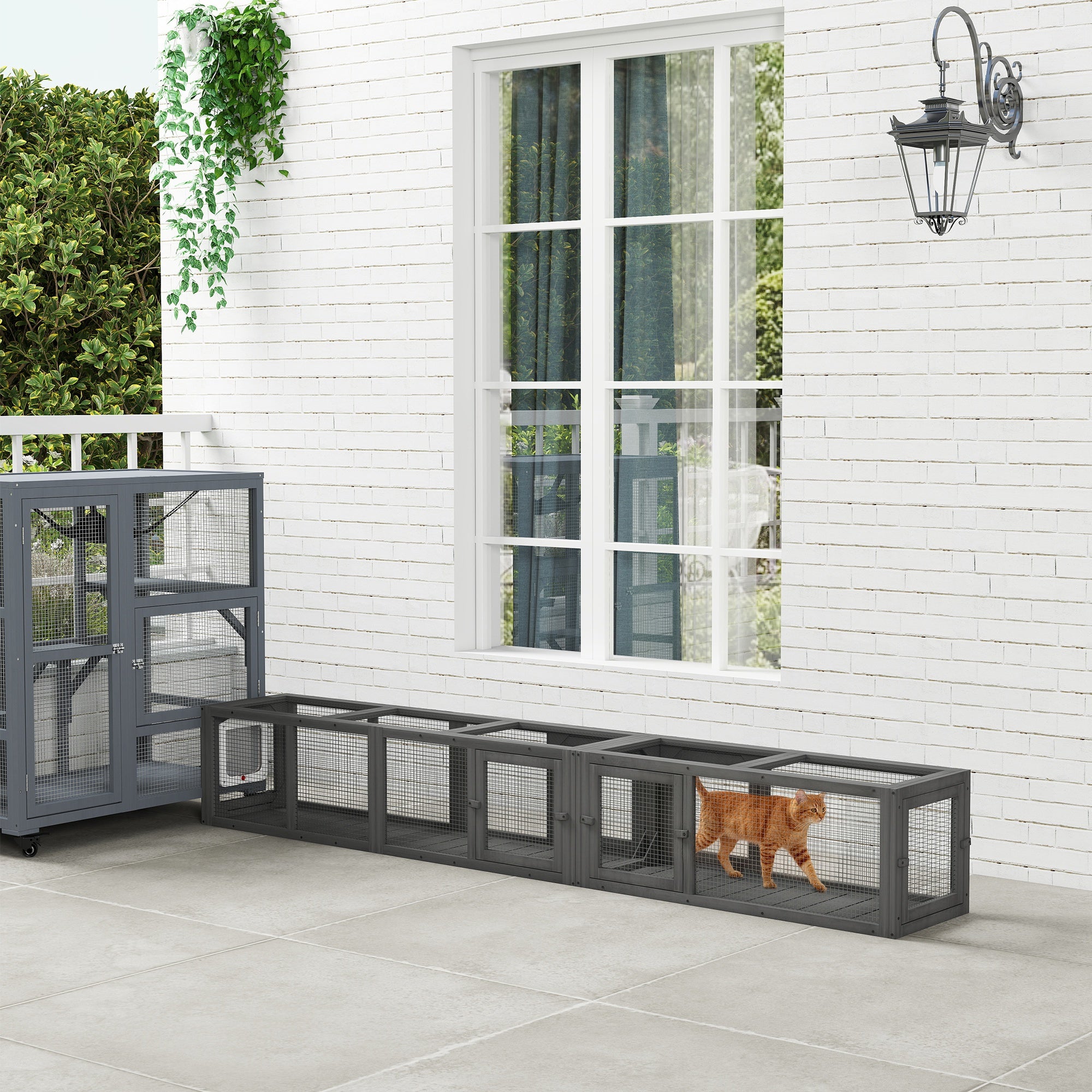 Wooden Cat Tunnel For Outdoor With Combinable Design