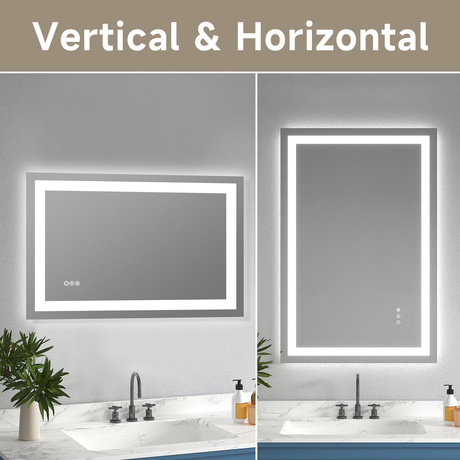 24X36 Inch Frameless Tempered Glass With Dual LED Light Strips For Front And Rear Illumination, Unable To Ship On Weekends, USPS,FedEx