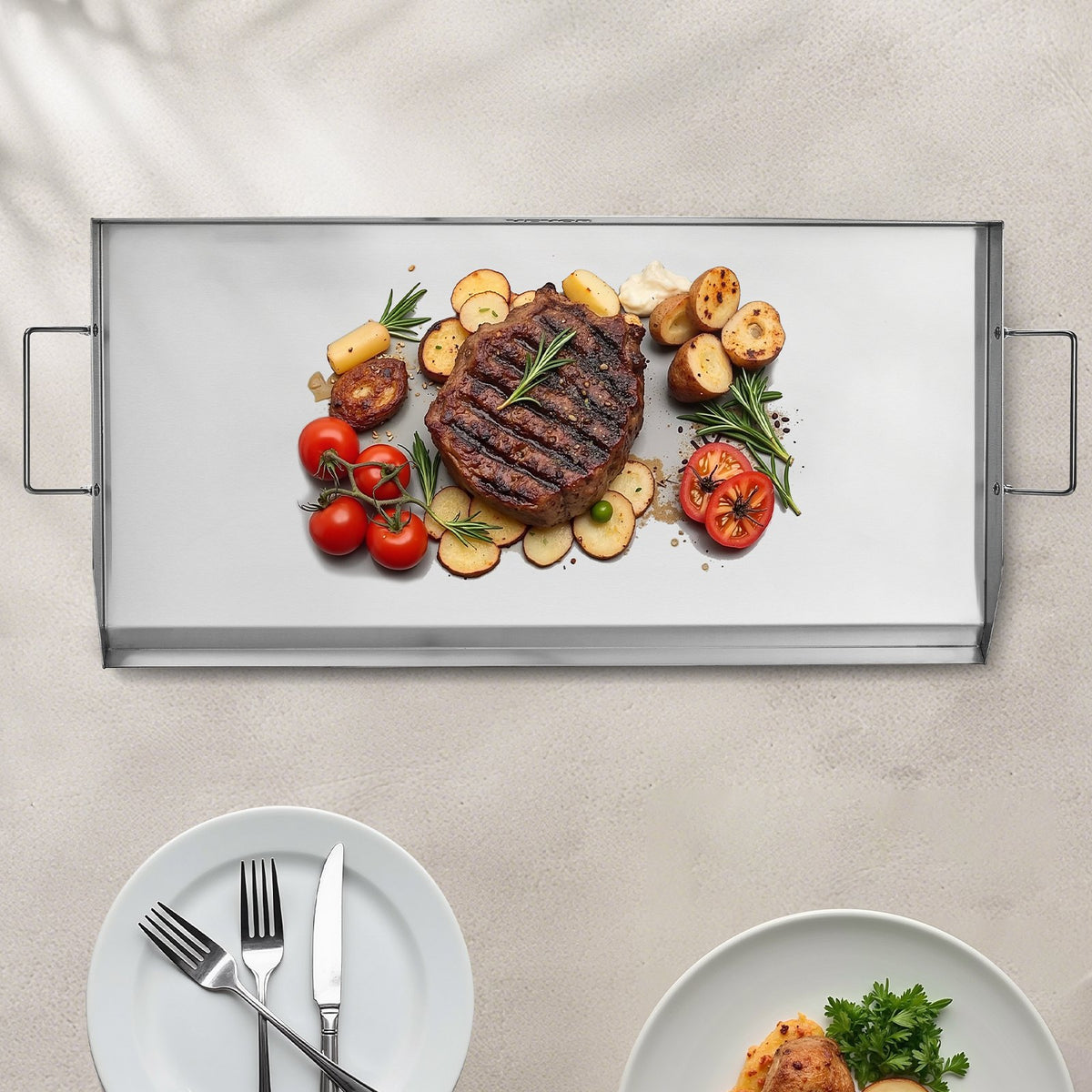 32x16 In Flat Top Griddle Stainless Steel Universal BBQ Grill Pan Cookware
