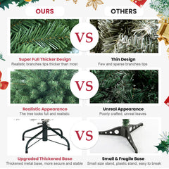 Artificial Tree, White Flocked Pine Premium Christmas Tree, Lifelike PE&PVC Mixed Tips