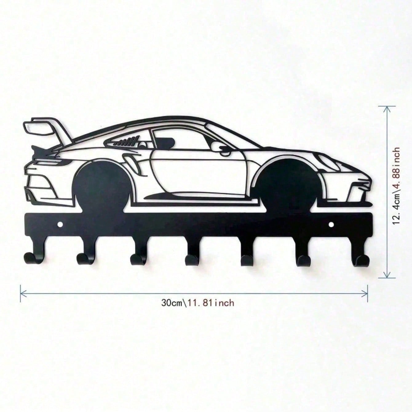 Racing Car Keychain & Wall Mount Set - Stylish Vehicle Key Holder For Home Decor
