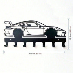 Racing Car Keychain & Wall Mount Set - Stylish Vehicle Key Holder For Home Decor