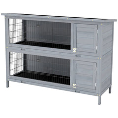 54 2-Story Large Rabbit Hutch Bunny Cage Pet House Small Animal Habitat With Lockable Doors