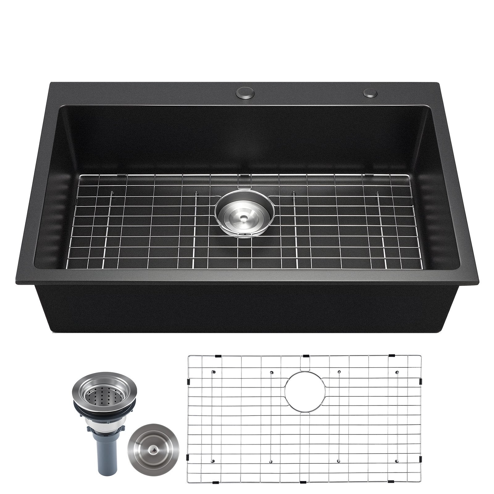 33 Inch Granite Kitchen Sink Top Mount Single Bowl Drop-In Basin For RV Bar