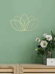 Gold Lotus Flower Metal Wall Art - Modern Zen Decor For Living Room