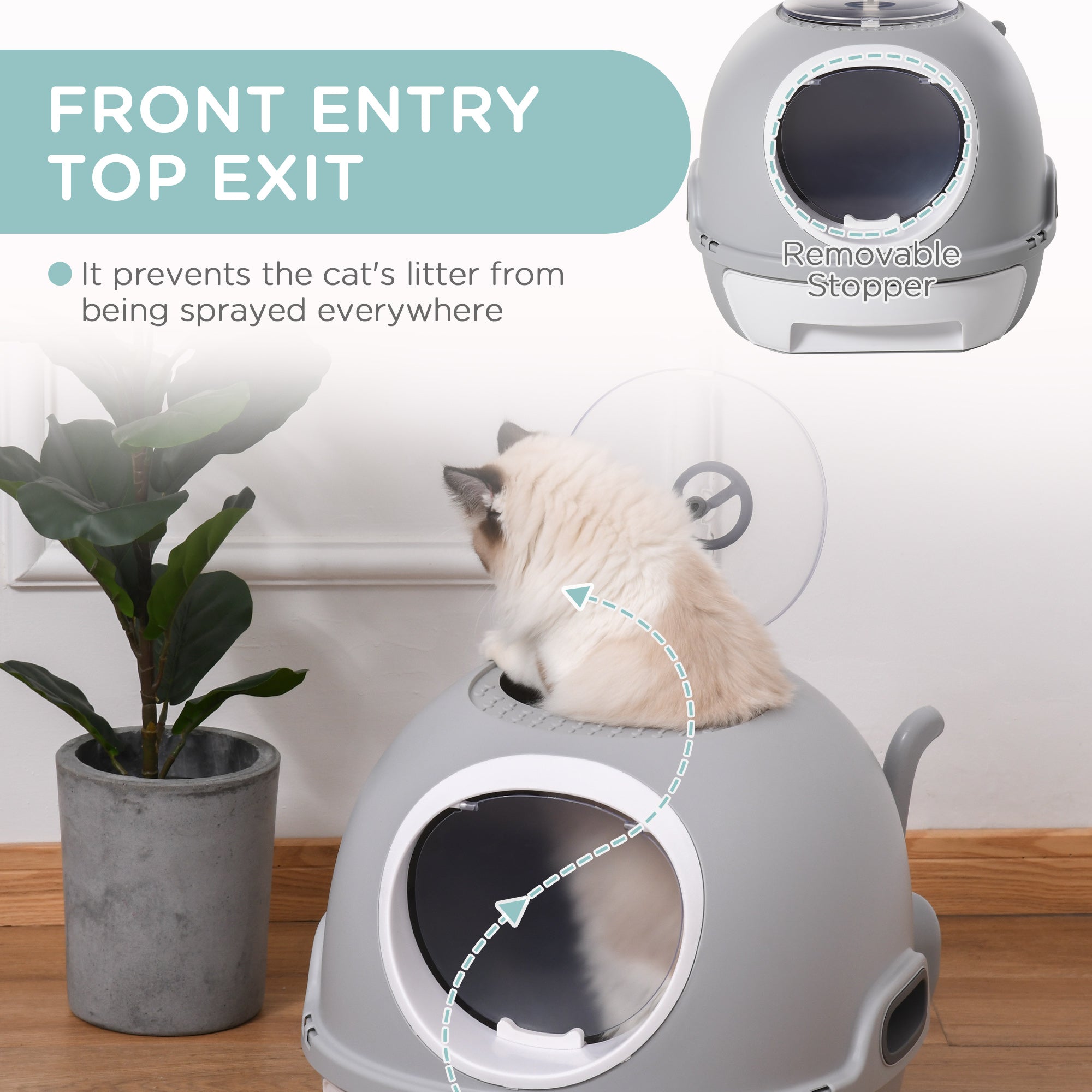 Cat Litter Box Toilet with Lid