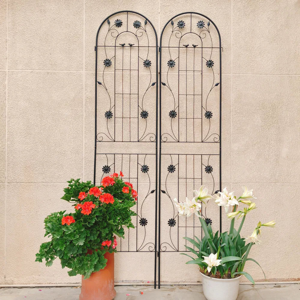 2 Pack Metal Garden Trellis 86.7" X 19.7" Rustproof Trellis For Climbing Plants Outdoor Flower Support
